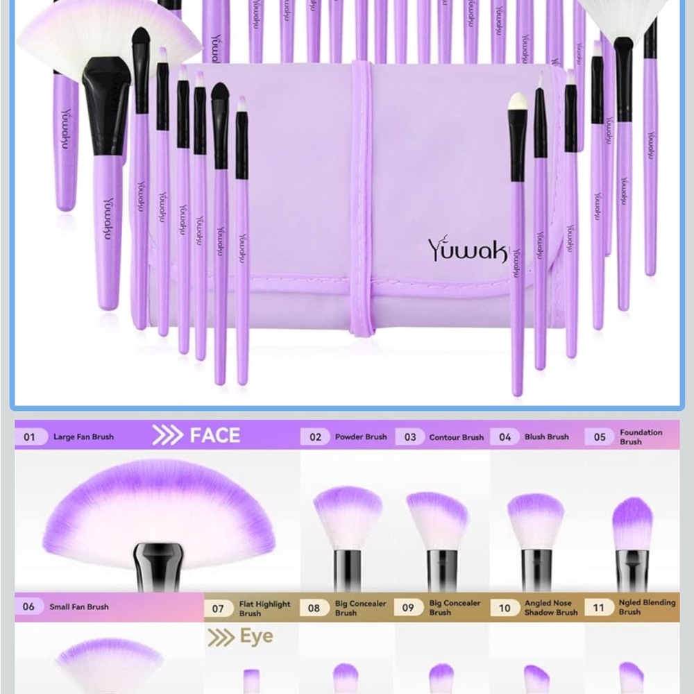 Yuwaku Makeup Brush Set- RED